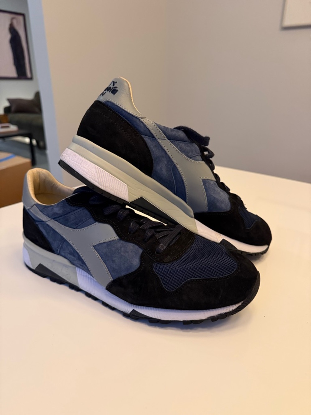 Diadora Heritage 1984 Blue & Gray Suede Runner Sneakers